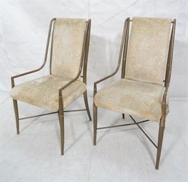 Lot 552 Pr Bronze Finish MASTERCRAFT Dining Chairs. Bras