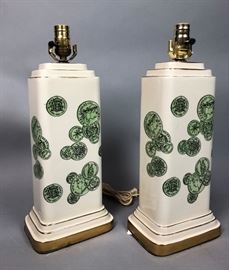 Lot 171 Pair Decorator Fornasetti Table Lamps. Decorated