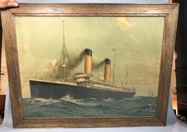 Lot 252 Oceanic Steam Ship White Star Line Print. Framed