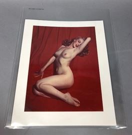 Lot 307 Marilyn Monroe Red Velvet Photograph. Color C Pr