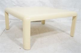 Lot 568 KARL SPRINGER Style Painted Canvas Cocktail Table