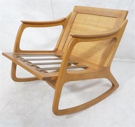 Lot 569 Modernist Wood Frame Rocker Rocking Chair Woven R
