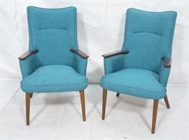 Lot 574 Pr Modernist Dark Wood Arm Lounge Chairs ADRIAN P