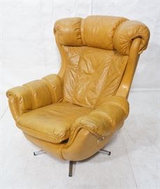 Lot 584 Tall Overman Style Lounge Chair with Tufted and B