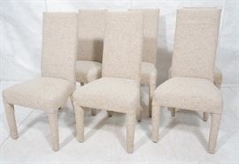 Lot 586 Set 6 Nubby Upholstered Dining Chairs. Fully upho