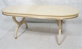 Lot 587 Champagne Lacquered Oval Modernist Dining Table. 
