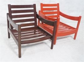 Lot 596 2 Modernist Cassina Slat Back Lounge Chair Frames