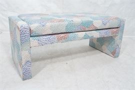 Lot 597 Modernist Upholstered Bench Seat. Fully upholster