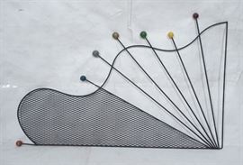 Lot 602 GEORGE NELSON Style Black Iron Colored Ball Wall 