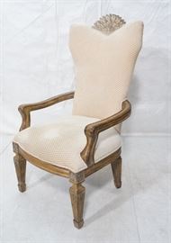 Lot 603 Carved French Style Tall Back Chair. Silver finis