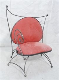 Lot 607 Steel Frame Contemporary Lounge Chair. Decorative