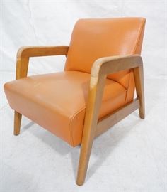 Lot 625 Blond Wood Open Armed Lounge Chair. Vintage chair