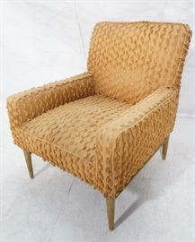 Lot 629 Modernist Chenille Upholstered Arm Lounge Chair. 