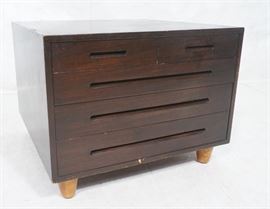 Lot 630 DUNBAR Dark Stained Wood 5 drawer Cabinet Chest S