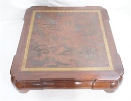 Lot 643 Asian DREXEL Square Wood Cocktail Coffee Table. C