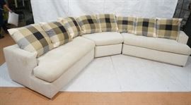 Lot 646 3 part Sectional Seating Sofa Couch. 2 single arm