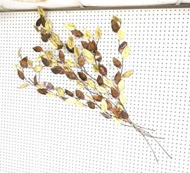 Lot 648 Jere Style Wall Sculpture. Mixed metal tree. Sign