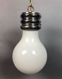 Lot 388 Vintage Modern Bulb Chandelier. Oversized Glass 