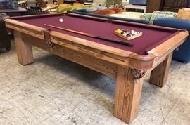 Lot 595 Pool Billiards Table  Proline 8 Foot Oak  Sla