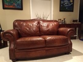 Leather loveseat