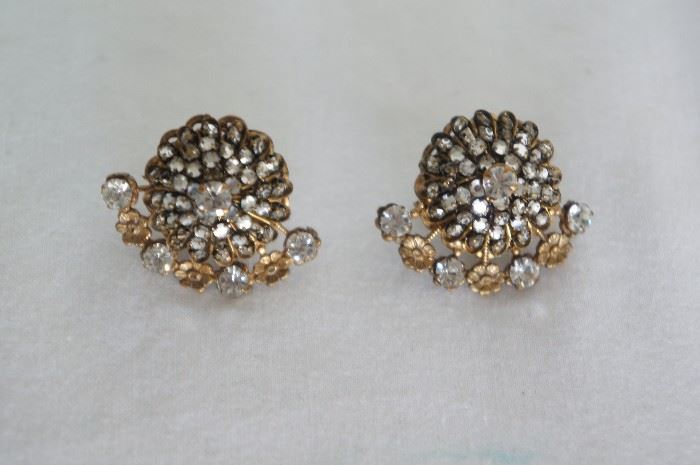 Miriam Haskell earrings. Sparkly.