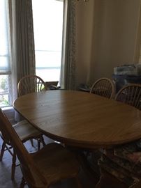 Solid Oak Dinette Set 2 - Hutch Included