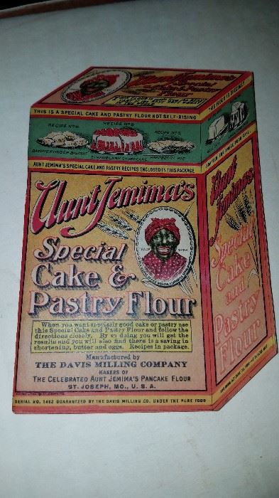 Save The Date and plan on attending this coming  Saturday's "One Day Only" Estate Sale. Located in nice, quaint house, the main floor, basement/garage and driveway is FULL!! Much antiques and collectibles, household and home décor, Oriental to Mid Century!! Aunt Jemina ca. 1906 Davis Milling Co. St. Joiseph, MO