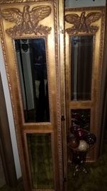 4 Panel Federal-style wood w/ mirror panels room divider