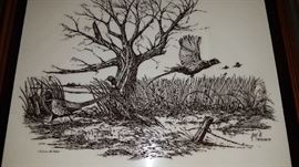 Collectors Art Limited Pheasants etching by David Frederick Gray 820/2975