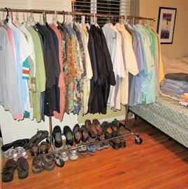 Lane clothes rack, shoes, bed
