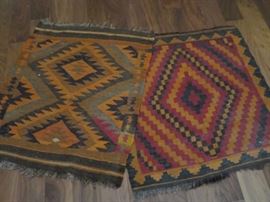 Hand-woven horsehair/wool tribal rugs, made in Afghanistan, ca. 1980s.