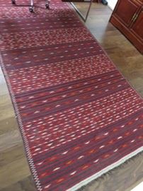 Flatweave woven wool rug.