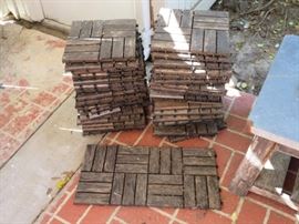 Reclaimed wood interlocking tiles.