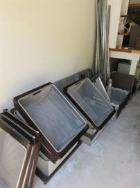 LOTS of Elfa platinum storage components including mesh drawers, shelves, brackets, standards, etc.