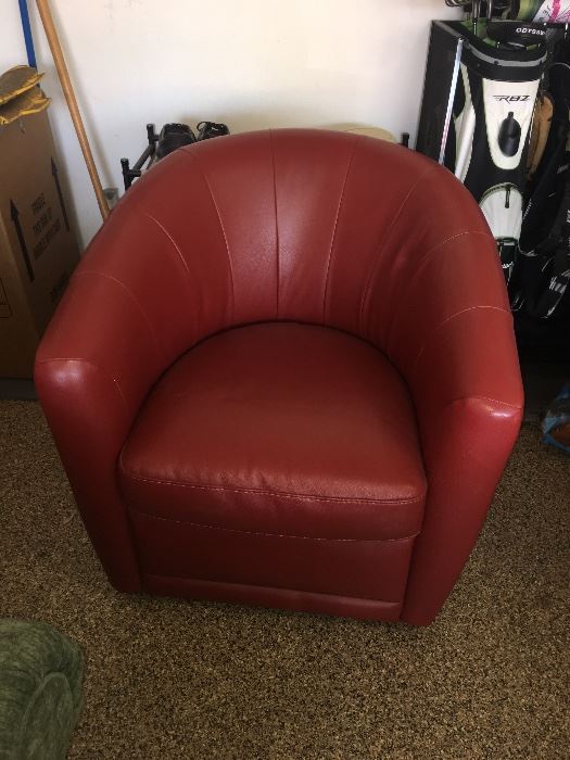 Red club chair  29"x D 34"x H32"