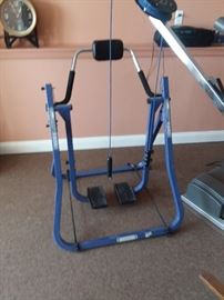 Lots of exercise equipment