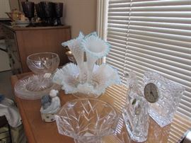 Very nice white with blue tip epergne. 