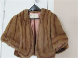 One of two vintage mink stoles.