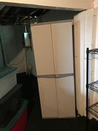 Rubbermaid storage cabinet and totes!