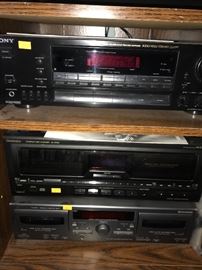 Sony receiver, Technics cd multi disc and Jvc cassette deck!