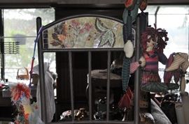 Cute chair with tile mosaic back and seat