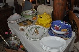 Large serving pieces, tureen, platters