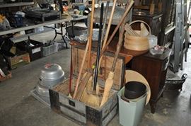 And now the garage... the garage EVERY guy wants to own... nearly 800sf and pretty close to two stories tall!   5ft stainless junction box, air tools, animated 5ft santa, Aquaflow pump, building supplies, camping supplies, Christmas and holiday items, cleaning supplies, commercial painting equipment and supplies, contractor’s equipment, Craftsman tool boxes, extensions cords, fishing collectibles antique and vintage, fishing equipment new and old, fishing rods and reels, garden art TONS, garden fertilizers and more, gardening supplies and tools hundreds, Imperial 6 burner stove/oven, ladders, Livingston 2 person fiberglass boat, loading ramps, Lorex cookware fan, Minnkota trolling motor, outdoor pots, paint sprayers, pet supplies, picnic table, plants, plastic bins all sizes, plumbing supplies, refrigerator, secretary with glass doors above drop front with drawers, front with drawers, Zero gravity outdoor chair… and the regular stuff – saws, hammers, wrenches, plumbing stuff, screwdriv