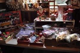 And now the garage... the garage EVERY guy wants to own... nearly 800sf and pretty close to two stories tall!   5ft stainless junction box, air tools, animated 5ft santa, Aquaflow pump, building supplies, camping supplies, Christmas and holiday items, cleaning supplies, commercial painting equipment and supplies, contractor’s equipment, Craftsman tool boxes, extensions cords, fishing collectibles antique and vintage, fishing equipment new and old, fishing rods and reels, garden art TONS, garden fertilizers and more, gardening supplies and tools hundreds, Imperial 6 burner stove/oven, ladders, Livingston 2 person fiberglass boat, loading ramps, Lorex cookware fan, Minnkota trolling motor, outdoor pots, paint sprayers, pet supplies, picnic table, plants, plastic bins all sizes, plumbing supplies, refrigerator, secretary with glass doors above drop front with drawers, front with drawers, Zero gravity outdoor chair… and the regular stuff – saws, hammers, wrenches, plumbing stuff, screwdriv