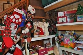 And now the garage... the garage EVERY guy wants to own... nearly 800sf and pretty close to two stories tall!   5ft stainless junction box, air tools, animated 5ft santa, Aquaflow pump, building supplies, camping supplies, Christmas and holiday items, cleaning supplies, commercial painting equipment and supplies, contractor’s equipment, Craftsman tool boxes, extensions cords, fishing collectibles antique and vintage, fishing equipment new and old, fishing rods and reels, garden art TONS, garden fertilizers and more, gardening supplies and tools hundreds, Imperial 6 burner stove/oven, ladders, Livingston 2 person fiberglass boat, loading ramps, Lorex cookware fan, Minnkota trolling motor, outdoor pots, paint sprayers, pet supplies, picnic table, plants, plastic bins all sizes, plumbing supplies, refrigerator, secretary with glass doors above drop front with drawers, front with drawers, Zero gravity outdoor chair… and the regular stuff – saws, hammers, wrenches, plumbing stuff, screwdriv