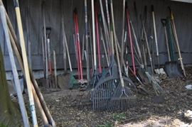Garden art... tons of gardening tools, pots, patio set, hammock on stand, sooo many birdhouses, statuary, plant stands, old ladders, rusty treasures, bird bath, garden tool stand, hoses, Columbia winery wood bench, garden fertilizers and more, gardening books, gardening supplies and tools hundreds,  wooden table, wooden bench, garden hand tools, wind chimes, wire baskets, hose reel, planters, compost bins, wicker, wrought iron pot hangers, patio chairs, little red wagon, picket fencing, corrugated metal, garden carts, shepherds’ hooks, bags of gravel, rakes/shovels/hoes/spades/clippers/cultivators, tool caddy, slab of granite, ladders, garden wall art, strawberry pot, weather vane, terra cotta, vintage duck decoy wind chime, cast concrete leaves, wrought iron small tables, gardening hand tools, bird feeders, garden signs, boots, garden whimsey…