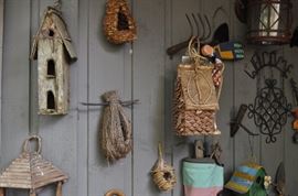 Garden art... tons of gardening tools, pots, patio set, hammock on stand, sooo many birdhouses, statuary, plant stands, old ladders, rusty treasures, bird bath, garden tool stand, hoses, Columbia winery wood bench, garden fertilizers and more, gardening books, gardening supplies and tools hundreds,  wooden table, wooden bench, garden hand tools, wind chimes, wire baskets, hose reel, planters, compost bins, wicker, wrought iron pot hangers, patio chairs, little red wagon, picket fencing, corrugated metal, garden carts, shepherds’ hooks, bags of gravel, rakes/shovels/hoes/spades/clippers/cultivators, tool caddy, slab of granite, ladders, garden wall art, strawberry pot, weather vane, terra cotta, vintage duck decoy wind chime, cast concrete leaves, wrought iron small tables, gardening hand tools, bird feeders, garden signs, boots, garden whimsey…