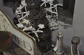 Garden art... tons of gardening tools, pots, patio set, hammock on stand, sooo many birdhouses, statuary, plant stands, old ladders, rusty treasures, bird bath, garden tool stand, hoses, Columbia winery wood bench, garden fertilizers and more, gardening books, gardening supplies and tools hundreds,  wooden table, wooden bench, garden hand tools, wind chimes, wire baskets, hose reel, planters, compost bins, wicker, wrought iron pot hangers, patio chairs, little red wagon, picket fencing, corrugated metal, garden carts, shepherds’ hooks, bags of gravel, rakes/shovels/hoes/spades/clippers/cultivators, tool caddy, slab of granite, ladders, garden wall art, strawberry pot, weather vane, terra cotta, vintage duck decoy wind chime, cast concrete leaves, wrought iron small tables, gardening hand tools, bird feeders, garden signs, boots, garden whimsey…