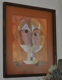 Framed, artist Paul Klee "Old Man Head"
