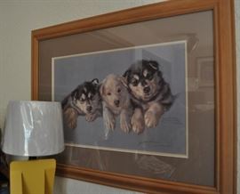 Framed pastel, local Alaskan artist, Josephine Crumrine Liddel